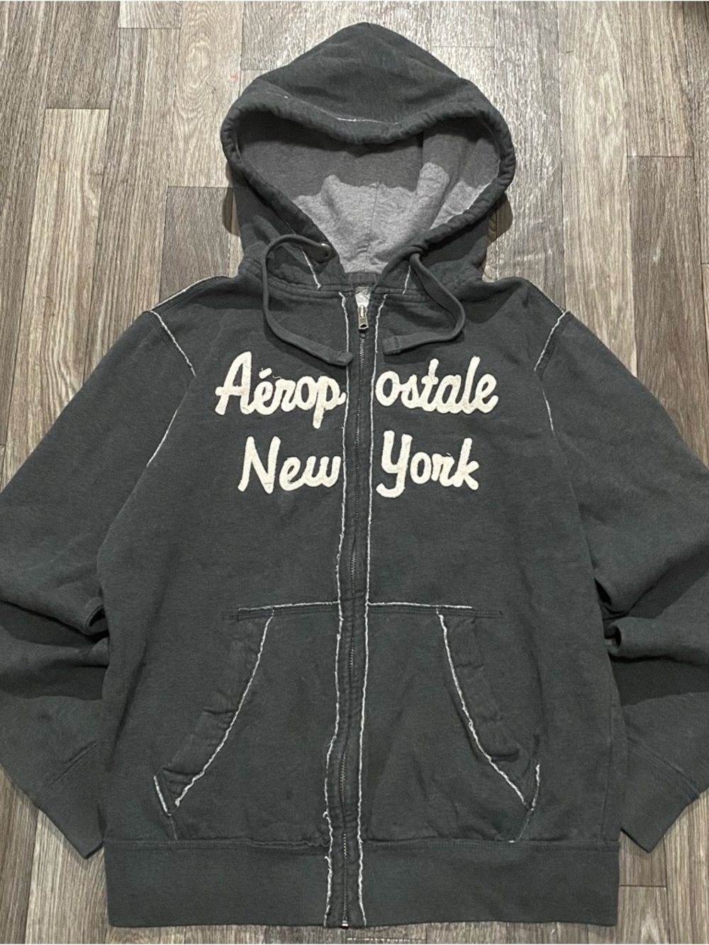 y2k Aeropostale/New York Grey Zip up Hoodie